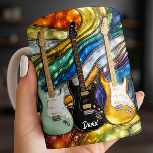 Electric Guitar Art, Personalized Coffee Mug, Gift For Music Lovers