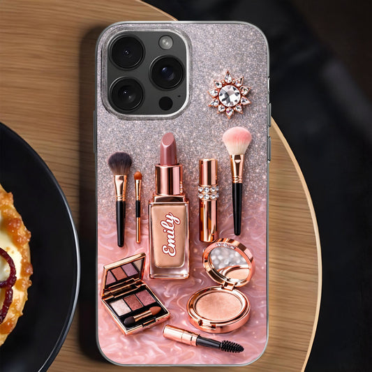Stay Fabulous Makeup Essentials, Personalized Clear Phone Case, Gift For Her