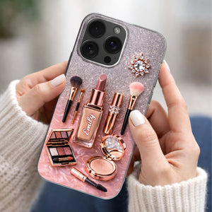 Stay Fabulous Makeup Essentials, Personalized Clear Phone Case, Gift For Her
