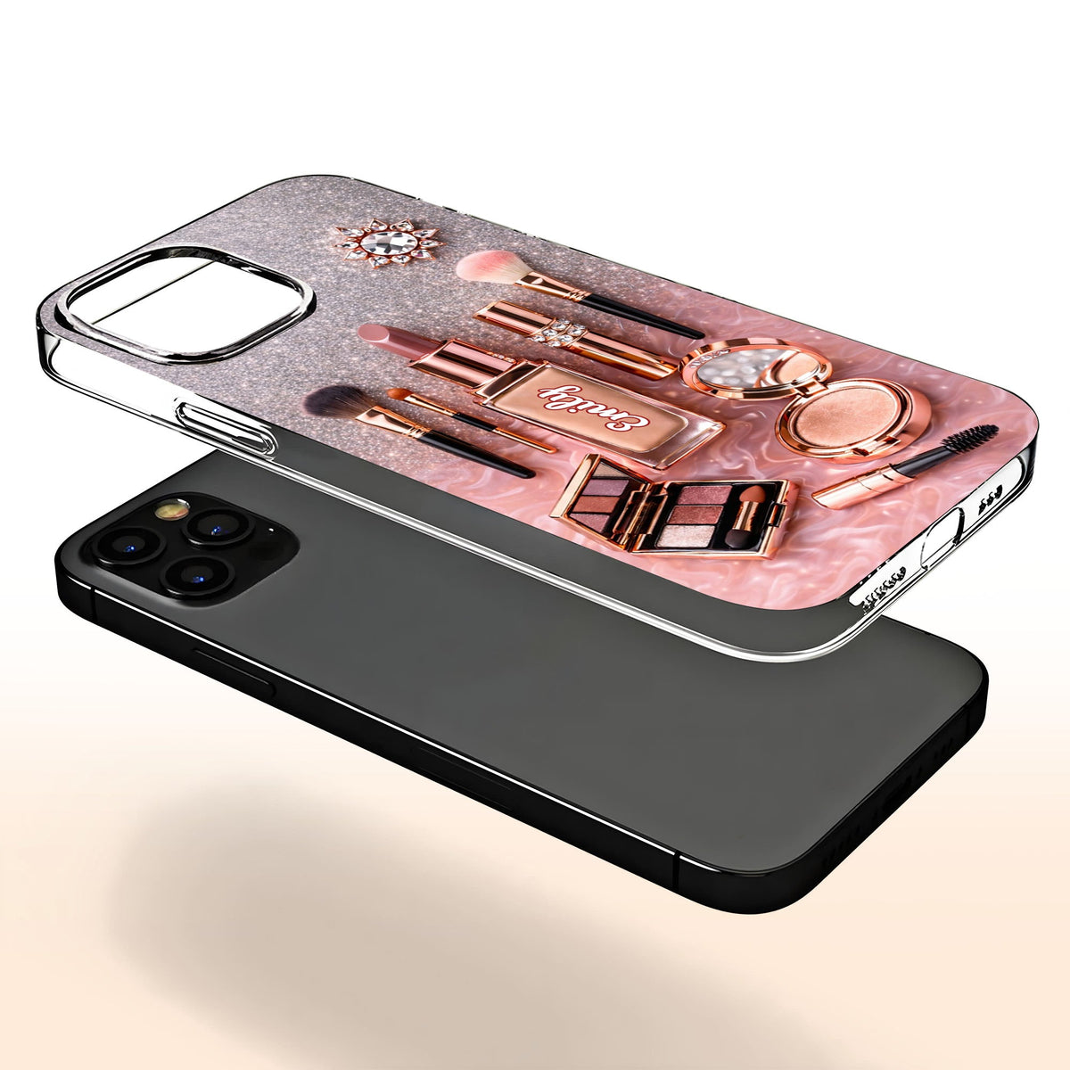 Stay Fabulous Makeup Essentials, Personalized Clear Phone Case, Gift For Her