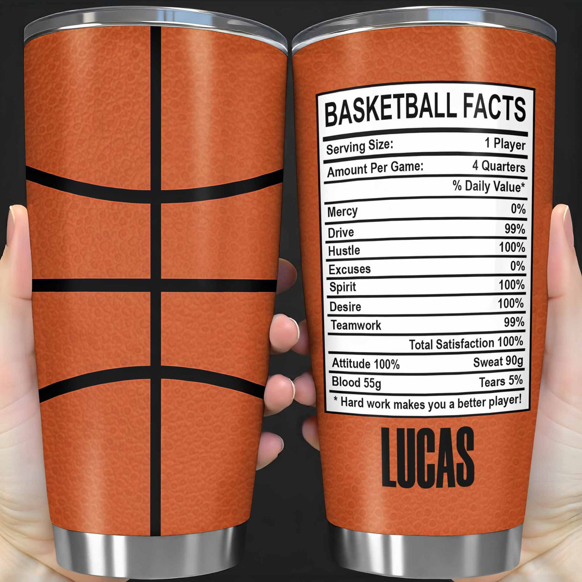 Basketball Facts, Personalized Tumbler, Gift For Players and Athletes