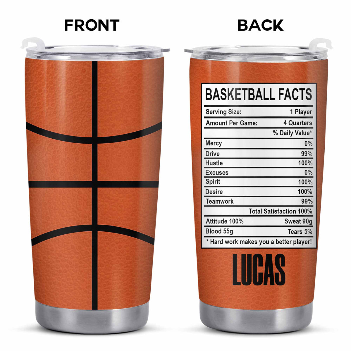 Basketball Facts, Personalized Tumbler, Gift For Players and Athletes