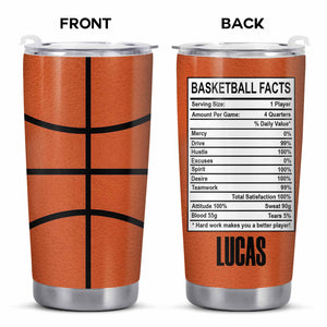 Basketball Facts, Personalized Tumbler, Gift For Players and Athletes