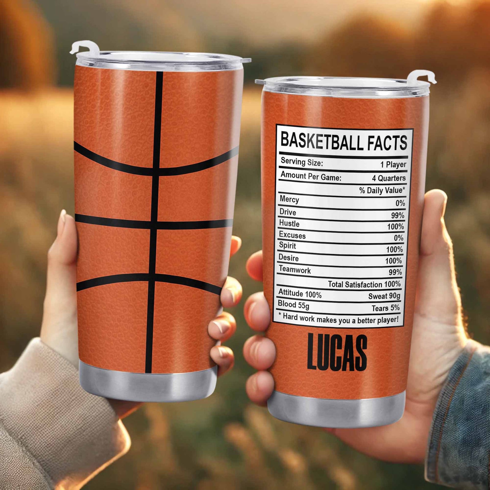 Basketball Facts, Personalized Tumbler, Gift For Players and Athletes
