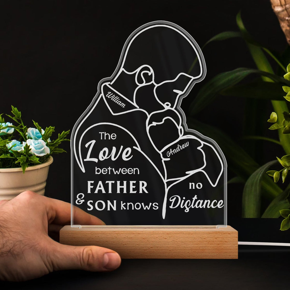 It Takes A Special Person To Be A Dad - Birthday, Loving, Decor Gift For Father, Grandpa, Grandfather - Personalized Custom 3D Led Light Wooden Base