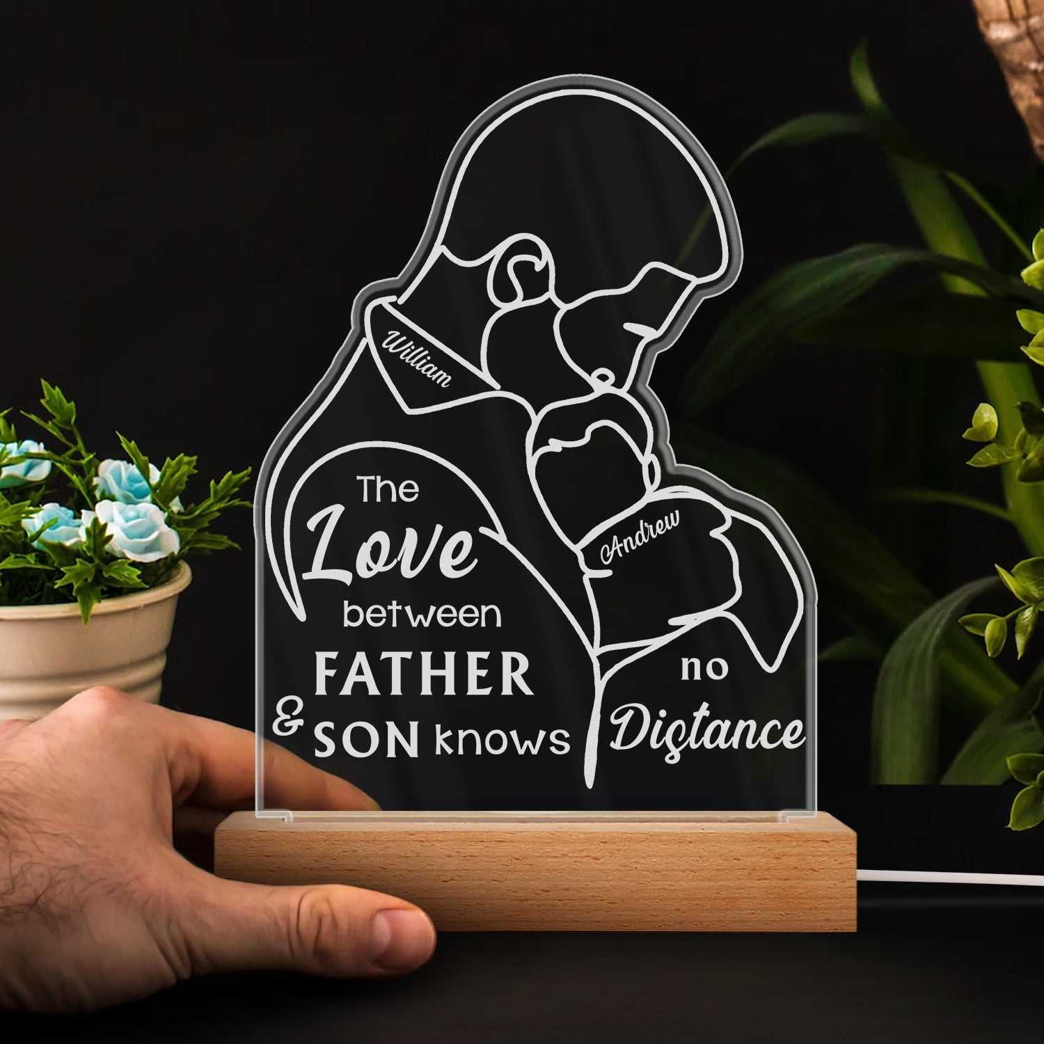 It Takes A Special Person To Be A Dad - Birthday, Loving, Decor Gift For Father, Grandpa, Grandfather - Personalized Custom 3D Led Light Wooden Base