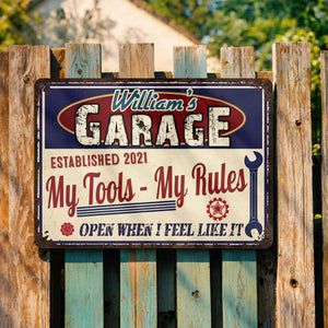 My Tools My Rules, Open When I Feel Like It, Personalized Metal Sign, Gift for DIY Enthusiasts