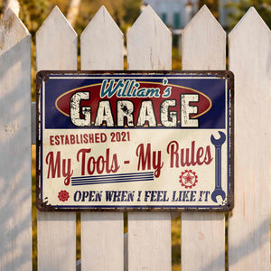 My Tools My Rules, Open When I Feel Like It, Personalized Metal Sign, Gift for DIY Enthusiasts