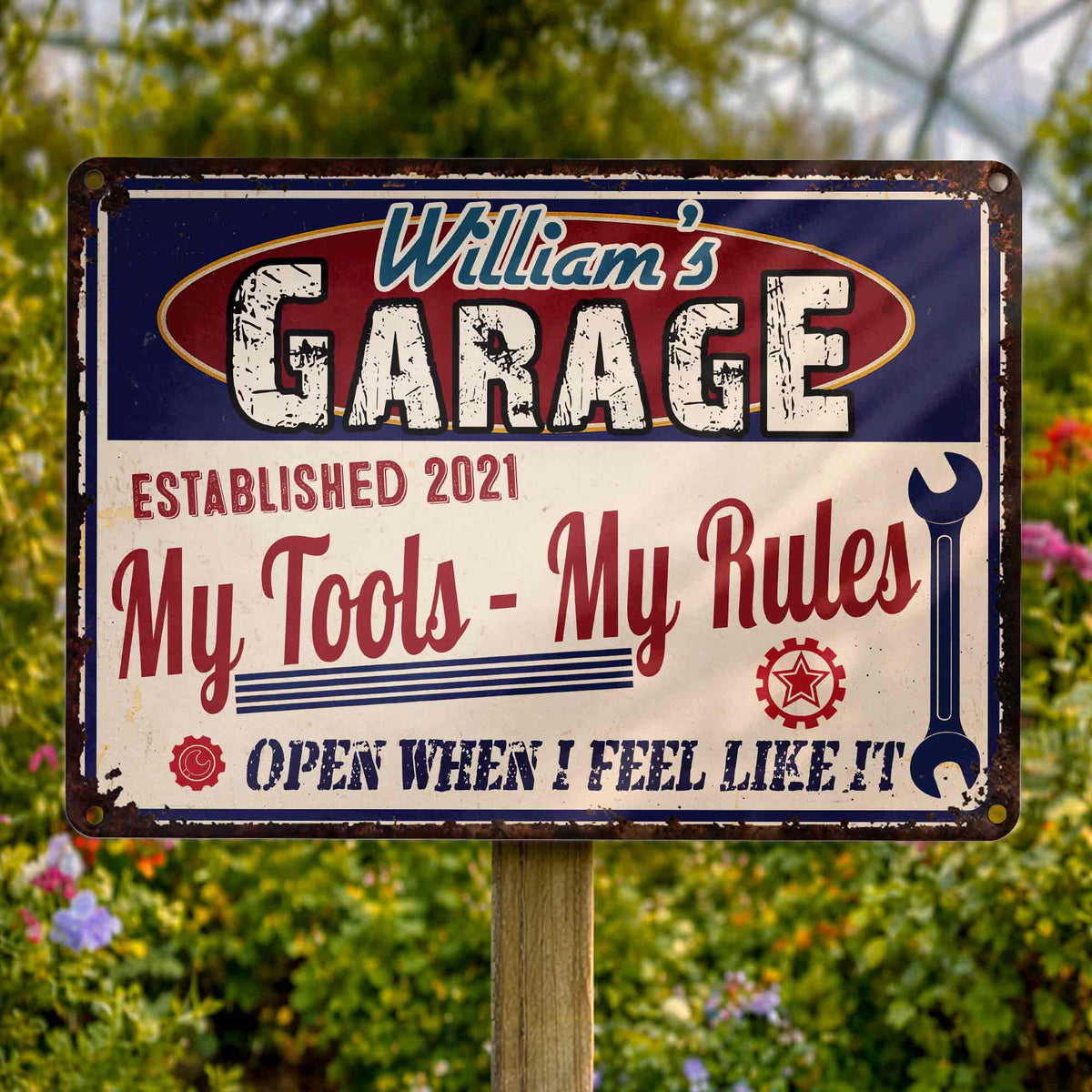 My Tools My Rules, Open When I Feel Like It, Personalized Metal Sign, Gift for DIY Enthusiasts