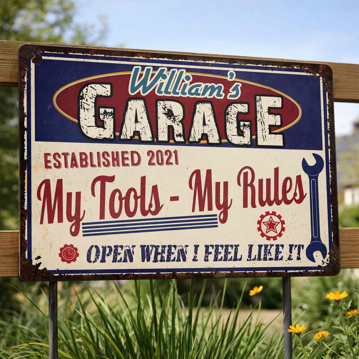 My Tools My Rules, Open When I Feel Like It, Personalized Metal Sign, Gift for DIY Enthusiasts