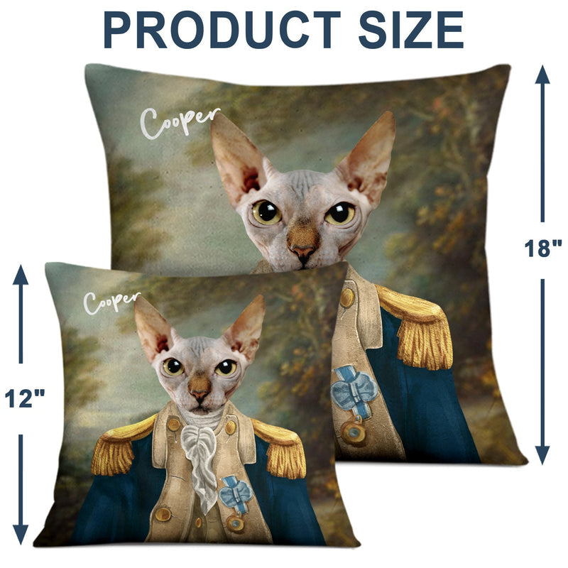 Custom Photo Pet Royal Portrait - Gift For Pet Lovers - Personalized Pillow
