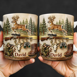 Classic Hunting Gear And Wildlife Imagery Coffee Mug, Gift For Hunters And Outdoorsmen