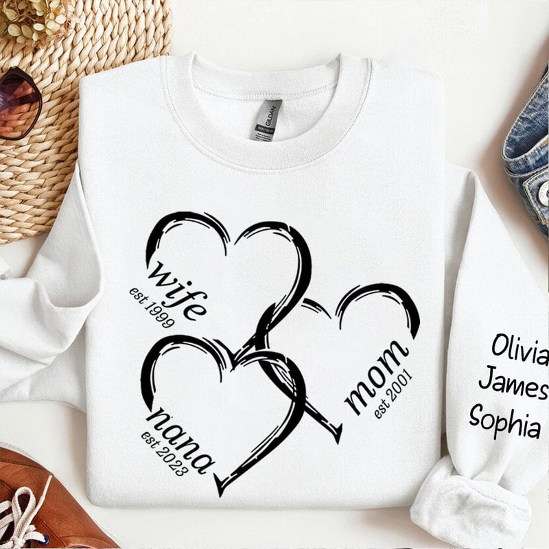 Personalized Wife Est Mom Est Grandma Est Sweatshirt, Personalized Mothers Day Shirt For Mom And Grandma