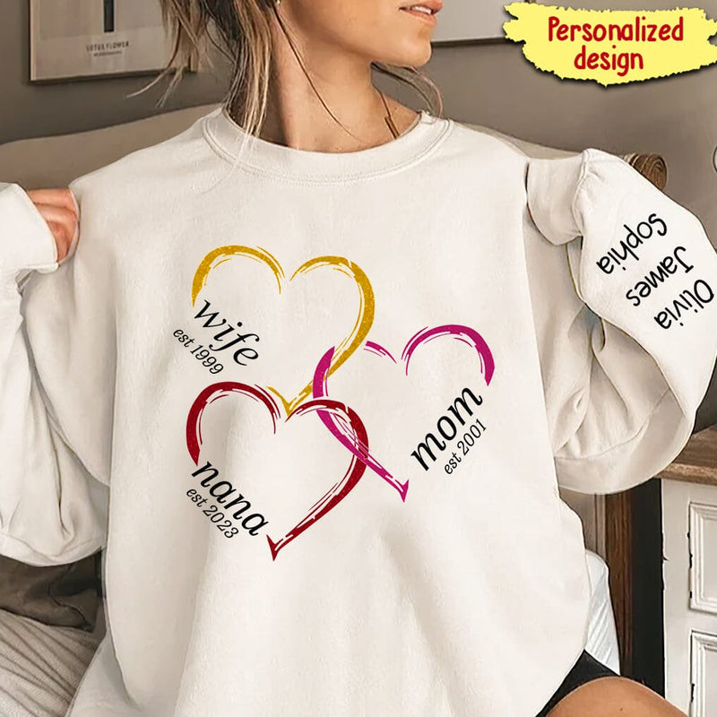Personalized Wife Est Mom Est Grandma Est Sweatshirt, Personalized Mothers Day Shirt For Mom And Grandma