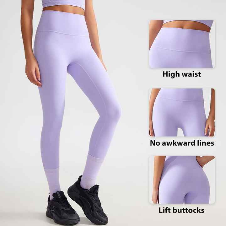 Women's Free Size Nude Feeling Legging High Waisted Abdominal Hip Lift Slimming Gym Sportswear Training Fitness Yoga Pants