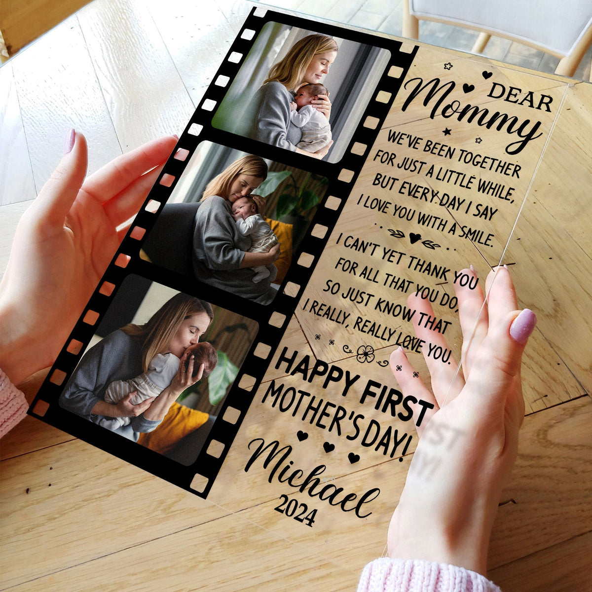 Dear Mommy Happy First Mother's Day - Personalized Acrylic Photo Plaque