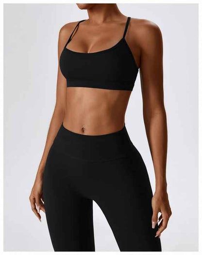 Camisole Yoga Bra Top Running Beautiful Back Crop Tops Fitness Sports Wear Women Cross Back Sports Bra