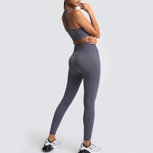 Seamless Yoga Set Workout Sportswear Gym Clothes Fitness Long Sleeve Crop Top Fitness Set Women