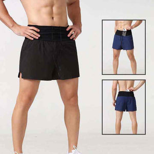 Sports Shorts Men and Women Marathon Seamless Quick Dry Running Pants With Zipper Waist Pocket Fitness Training Shorts