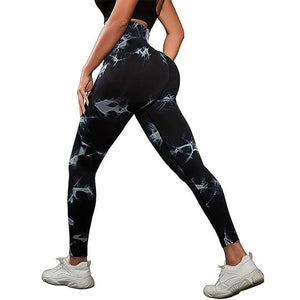 Plus Size Gym New Nude Yoga Leggings Without Embarrassing Line High Waist and Hip Lift Tie Dye Yoga Pants for Women