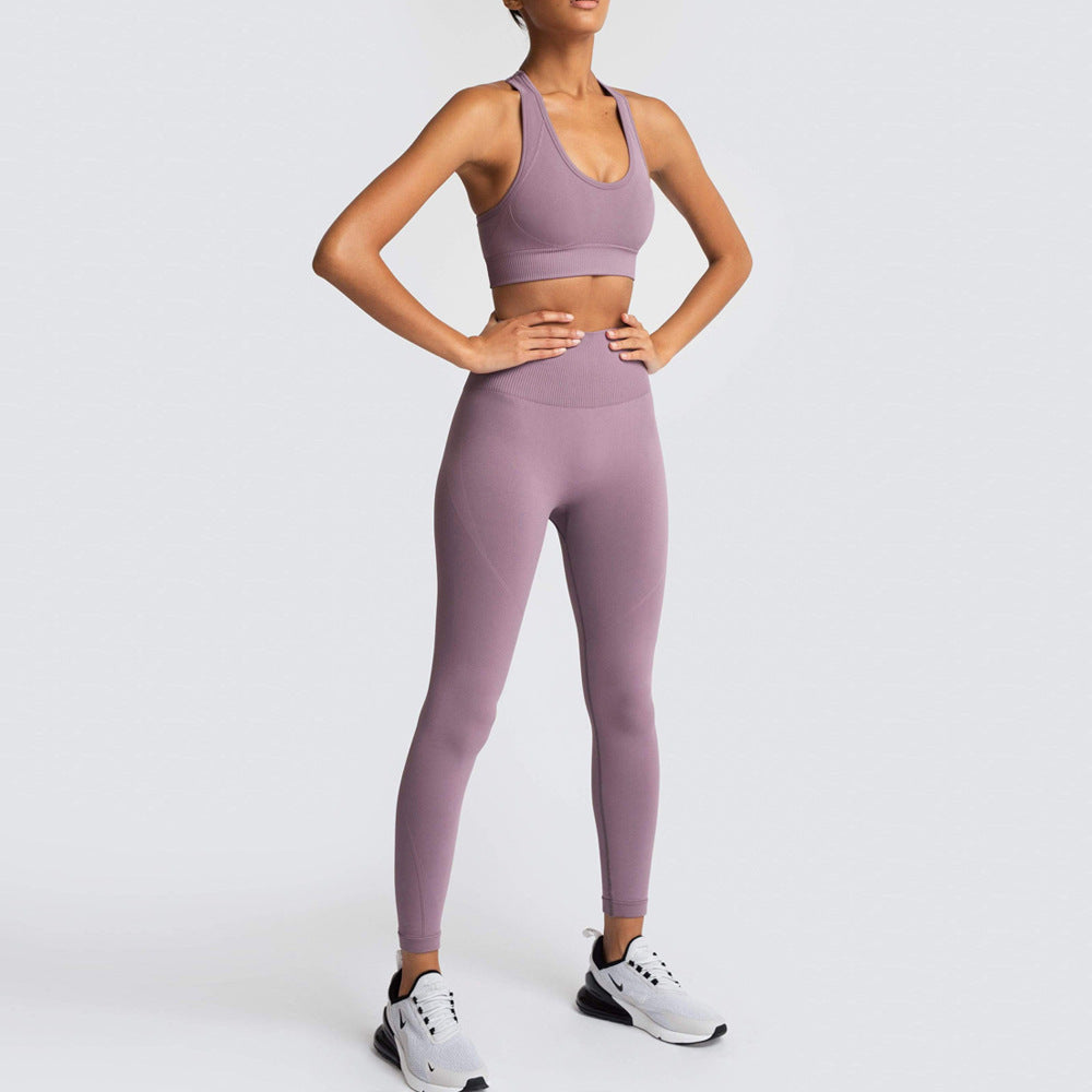 Seamless Yoga Set Workout Sportswear Gym Clothes Fitness Long Sleeve Crop Top Fitness Set Women