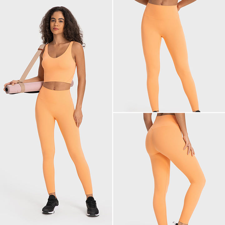 High Flexible Nylon Spandex Yoga Leggings High Waist Soft Comfort Running Training Leggings