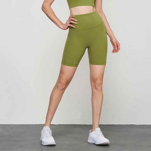 Training Gym Workout Fitness Wear High Stretch One Size No Front Rise Seam Sports Women Biker Shorts