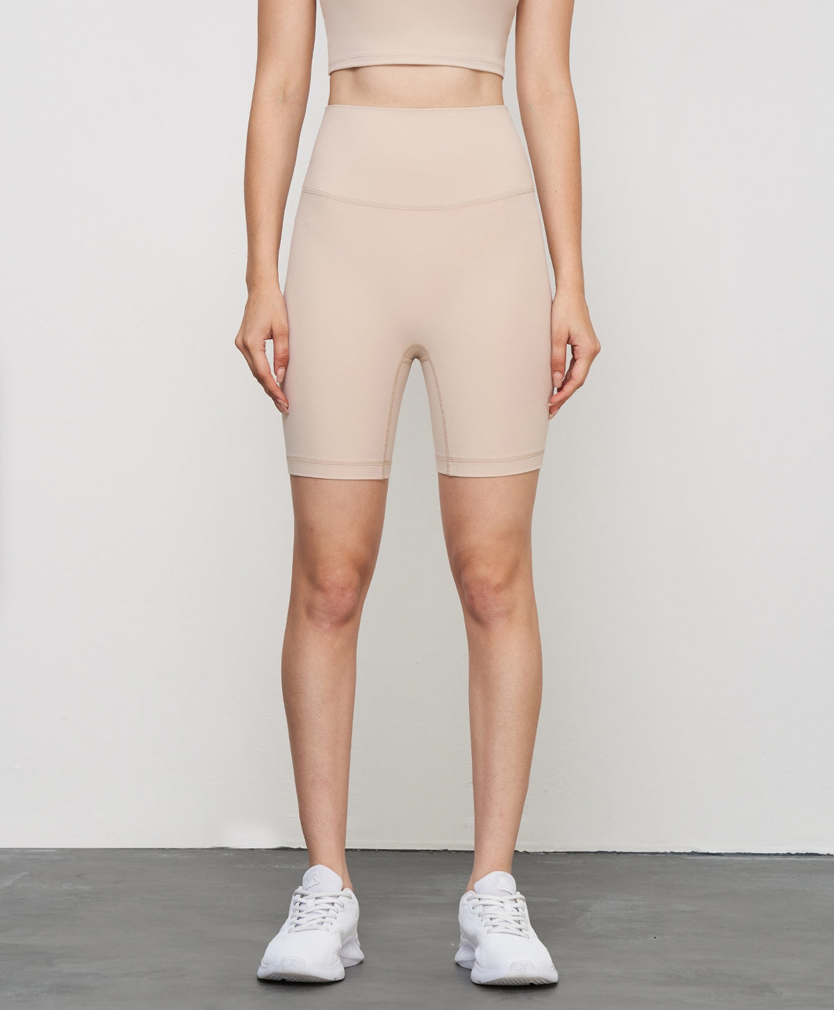 Training Gym Workout Fitness Wear High Stretch One Size No Front Rise Seam Sports Women Biker Shorts