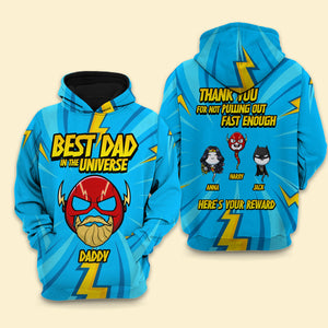 Funny Personalized All-Over-Print Shirt For Dad - Best Dad In The Universe - Customized 3D Shirt Gifts For Father's Day Birthday Anniversary