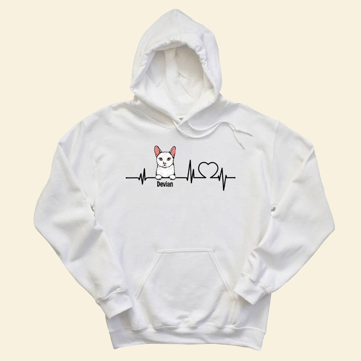 Cat Heartbeat - Personalized Apparel - Gift For Cat Lovers