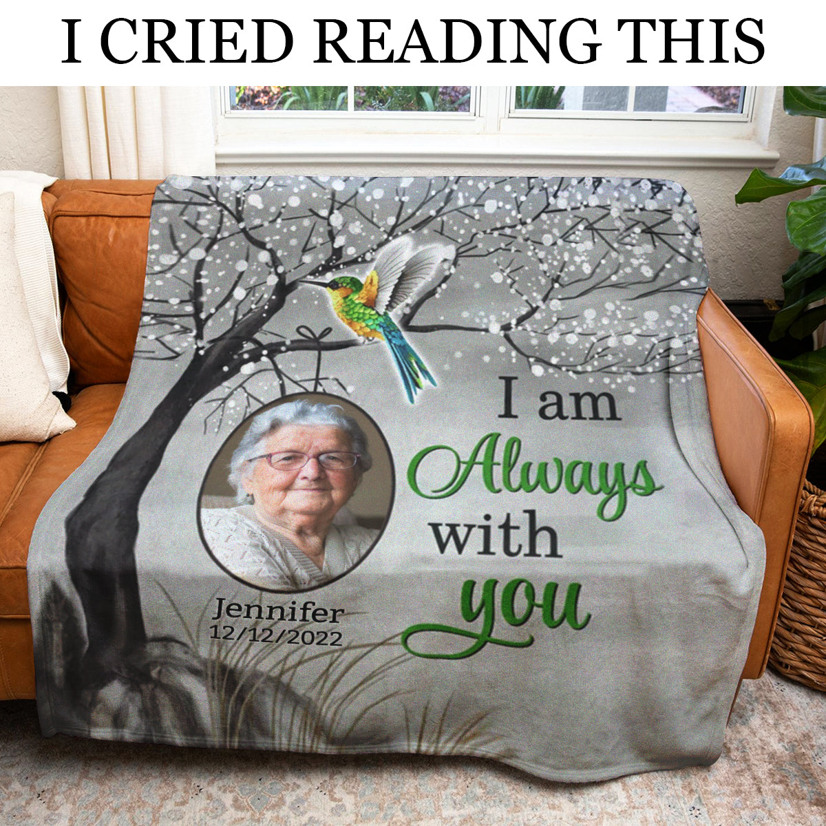 Humming Bird Always With You Personalized Blanket - Memorial