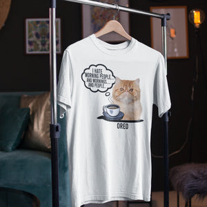 I Hate Morning People - Personalized Custom Cat Photo Shirt