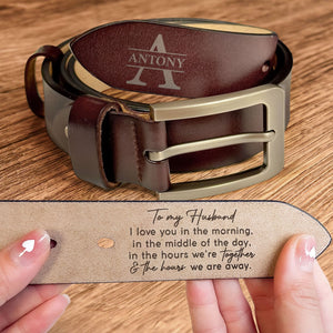Personalised Leather Belt Anniversary Gift For Him