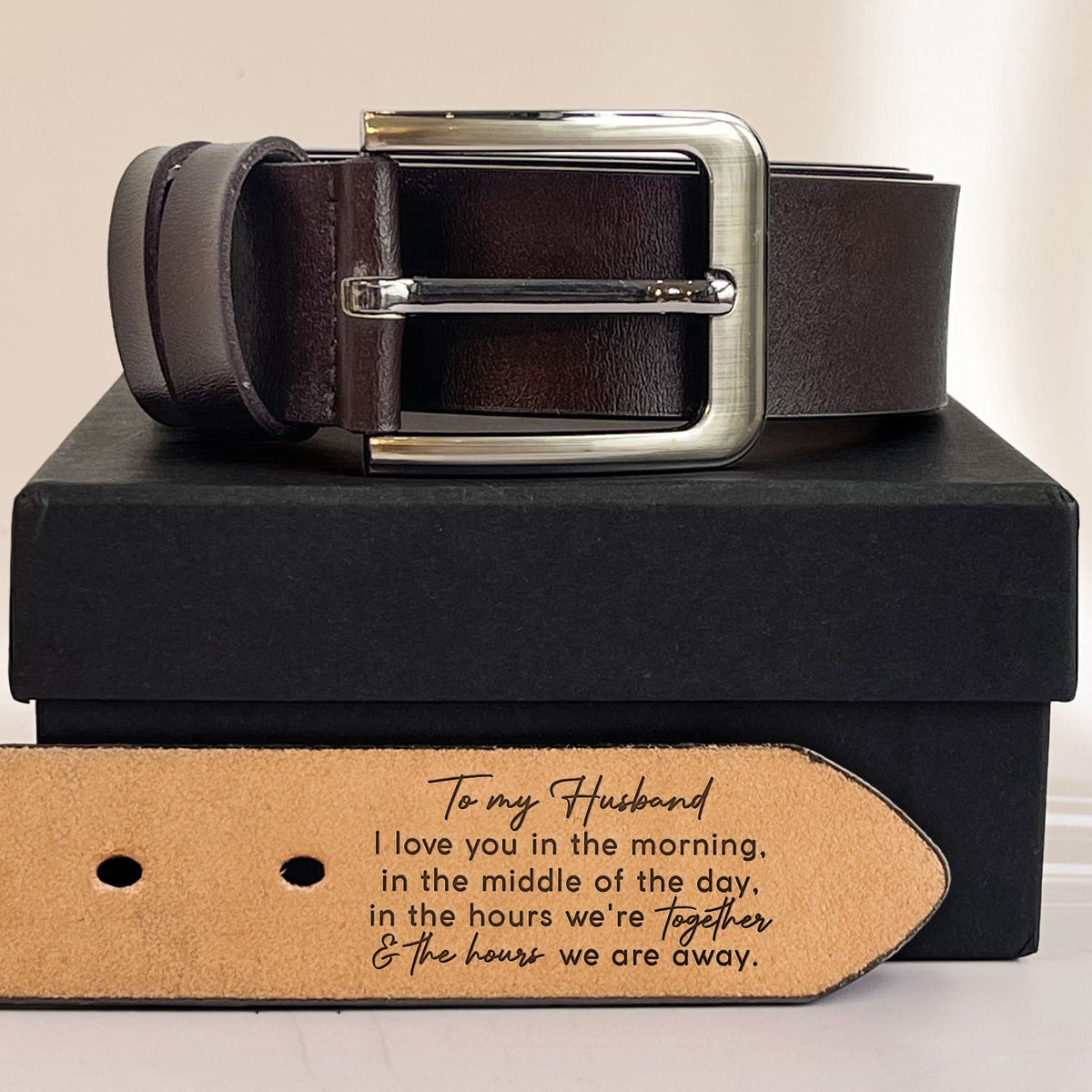 I Love You Every Day Gift For Boyfriend Gift For Husband - Personalized Engraved Leather Belt For Him Perfect Couple Gift