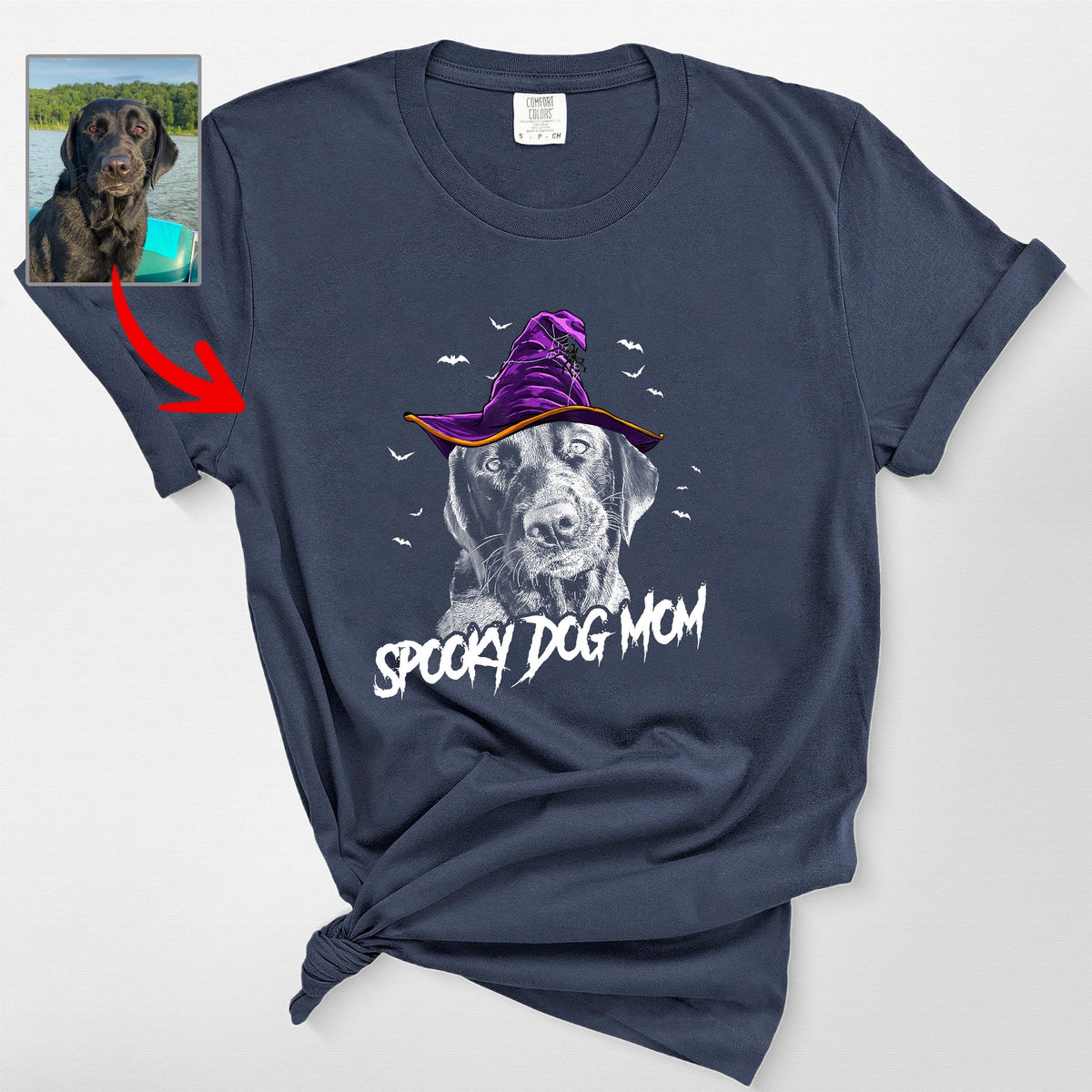 Fall-O-Ween Customized Dog Portrait Halloween T-Shirt Fall Season Dog Lovers Gift