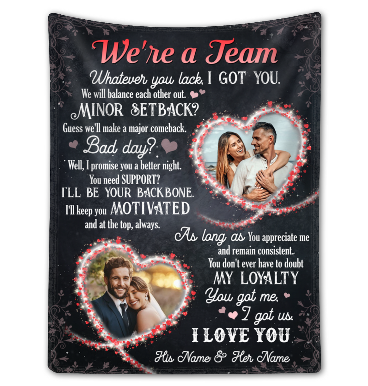 Personalized We re A Team Couple Blanket Romantic Gift Idea For Her