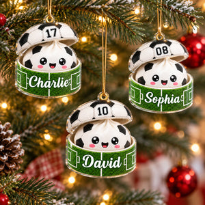 Custom Soccer Dumpling Squishy Style - Personalized Acrylic Ornament