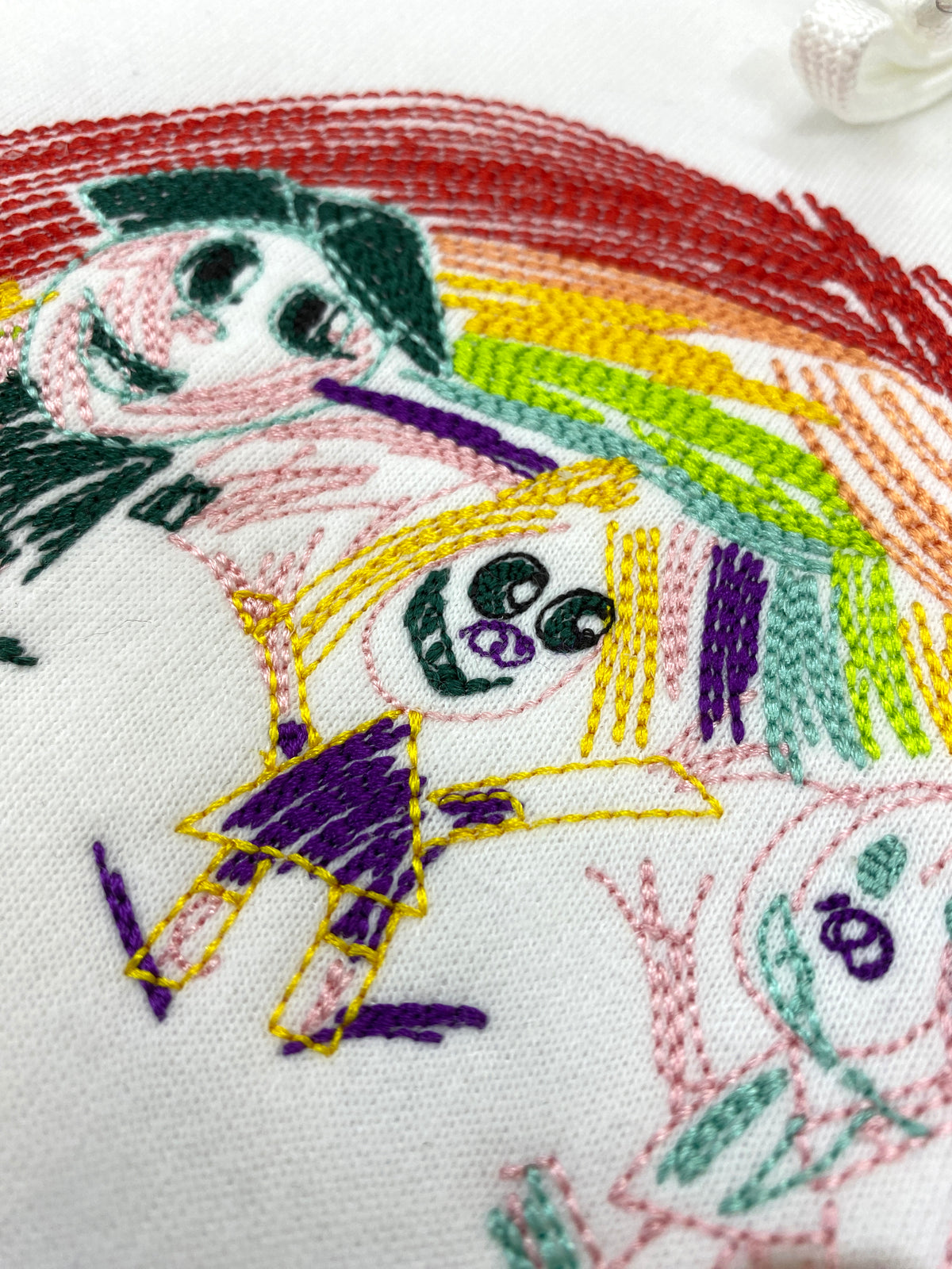 Personalized kids drawing artwork shirt - Embroidered custom photo shirt - Handmade shirt