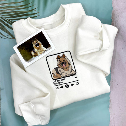 Personalized Embroidered Custom Dog Face with photo Sweatshirt