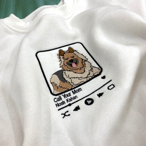 Personalized Embroidered Custom Dog Face with photo Sweatshirt