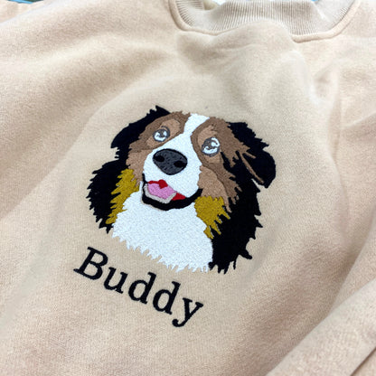 Personalized Embroidered Custom Dog Face with photo Sweatshirt