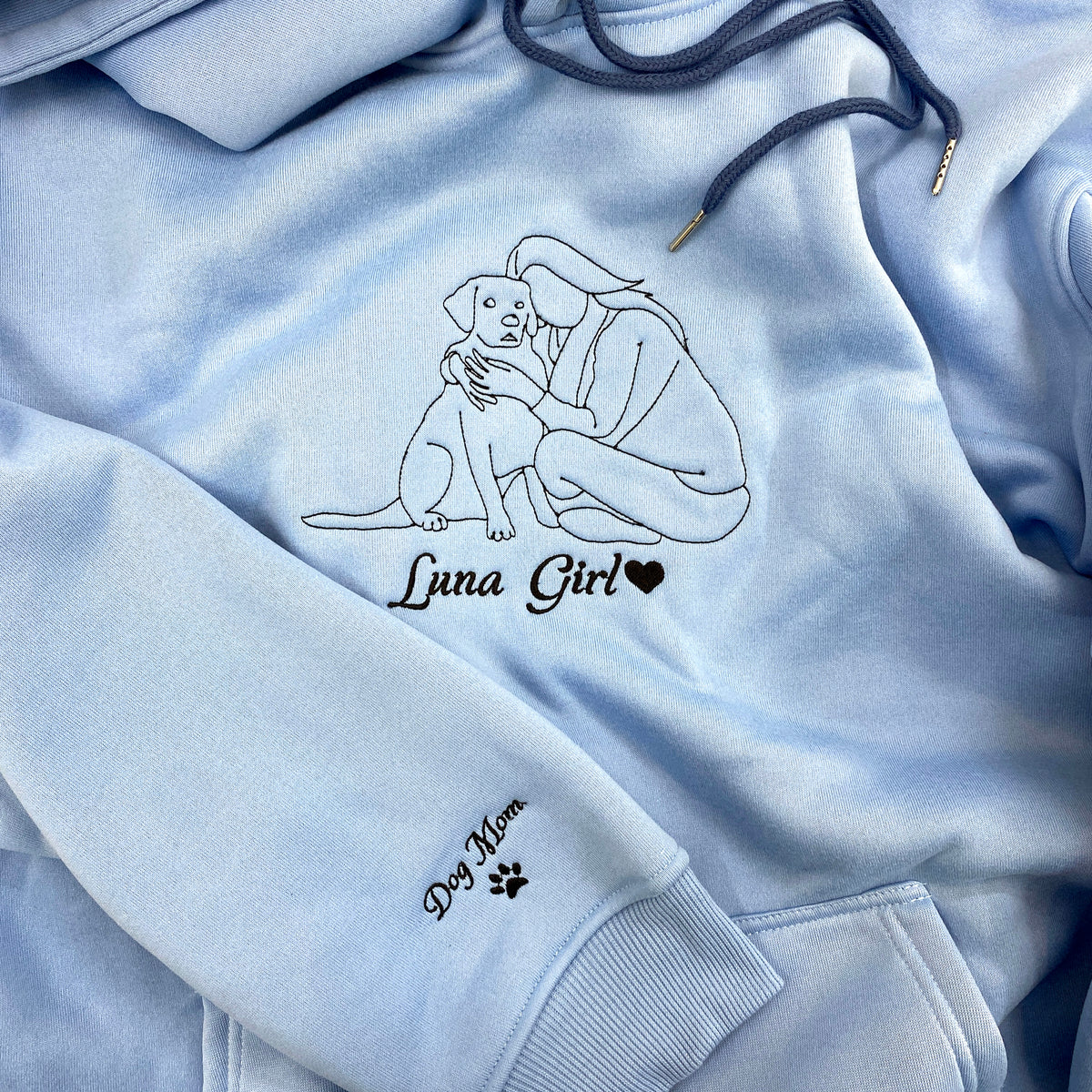 Personalized Embroidered Custom Dog Face with photo Hoodie