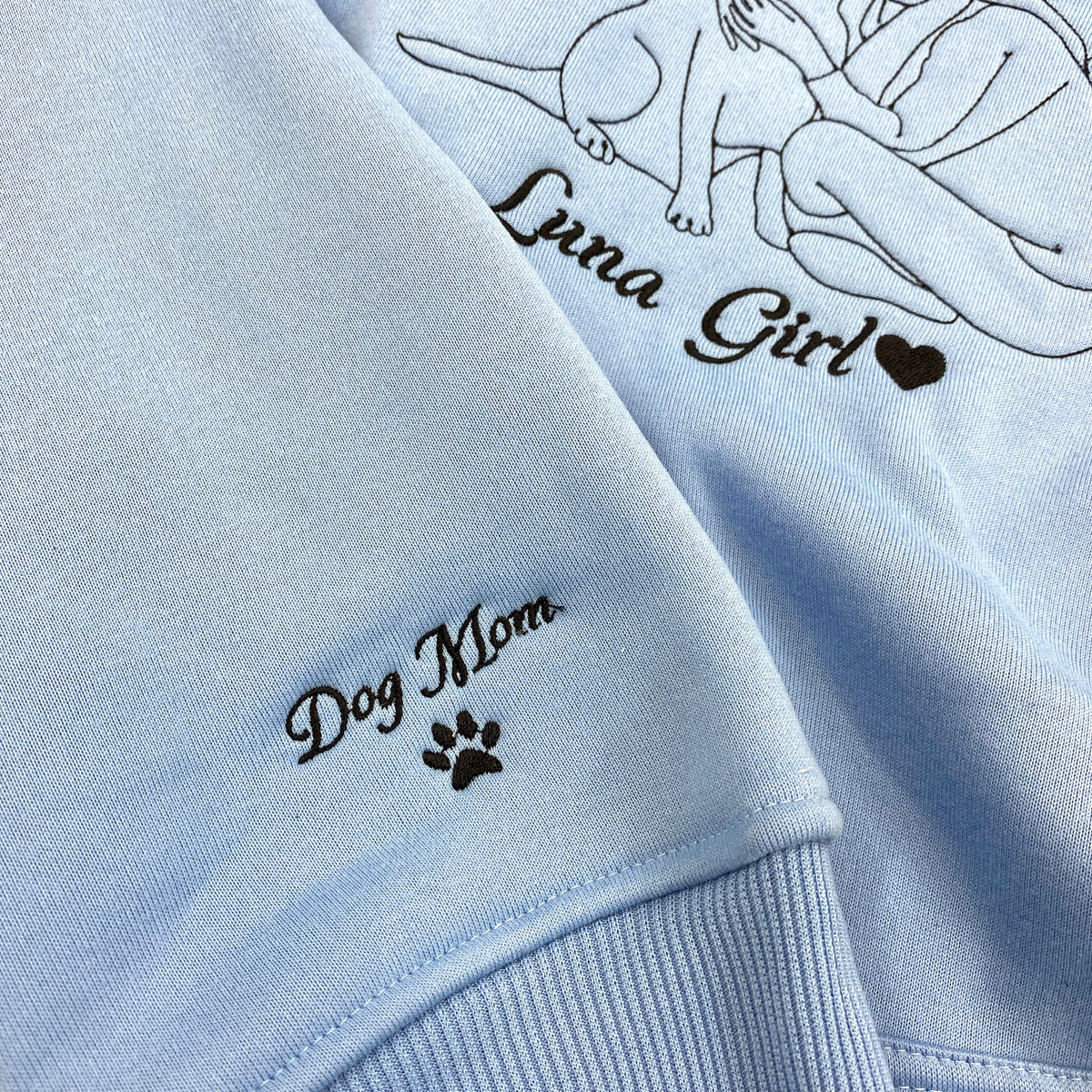 Personalized Embroidered Custom Dog Face with photo Hoodie