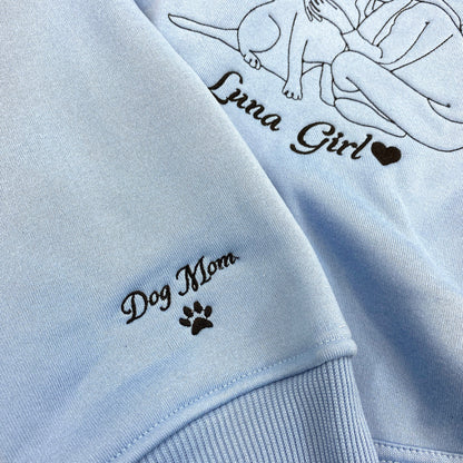 Personalized Embroidered Custom Dog Face with photo Hoodie