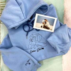 Personalized embroidered custom pet with photo shirt
