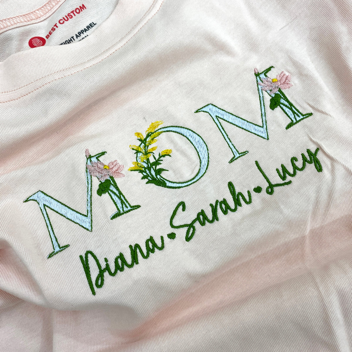 Mama Embroidered Fall Floral - Personalized Embroidered Apparel - Gift For Mother, Grandma, Sister