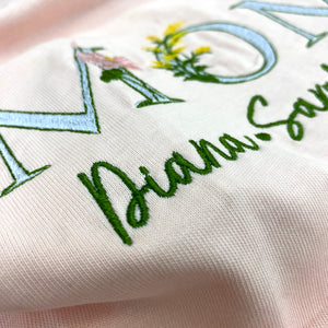 Mama Embroidered Fall Floral - Personalized Embroidered Shirt - Gift For Mother, Grandma, Sister