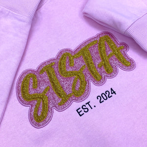 Sista Glitter Applique Emboidered Shirt