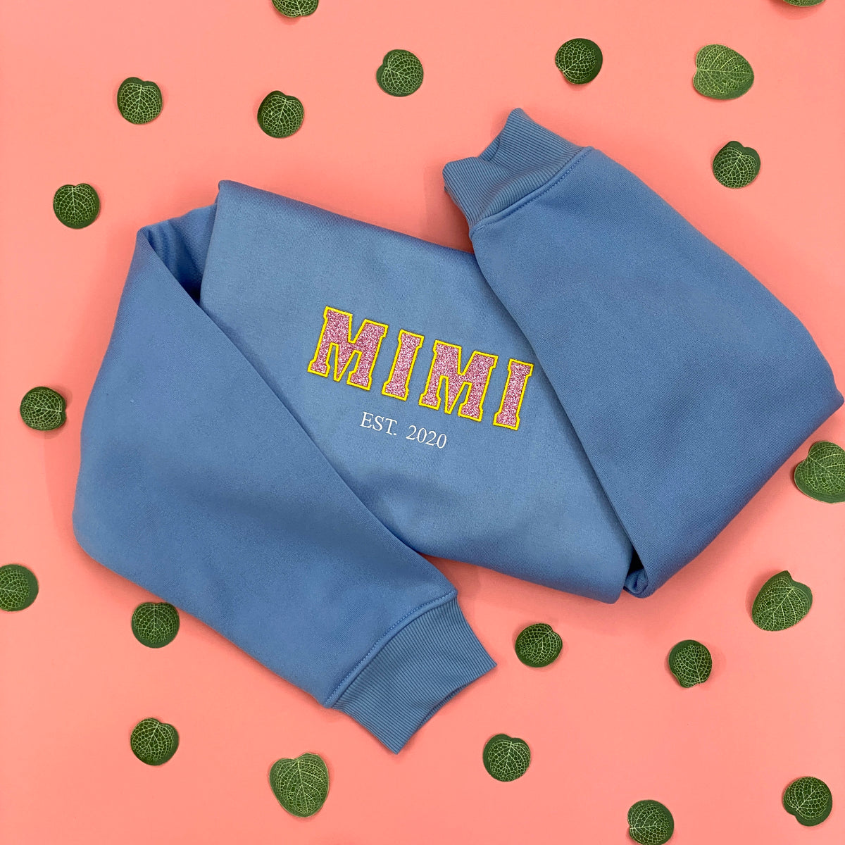 Mama Glitter Est Year Custom Kid Name Embroidered Shirt