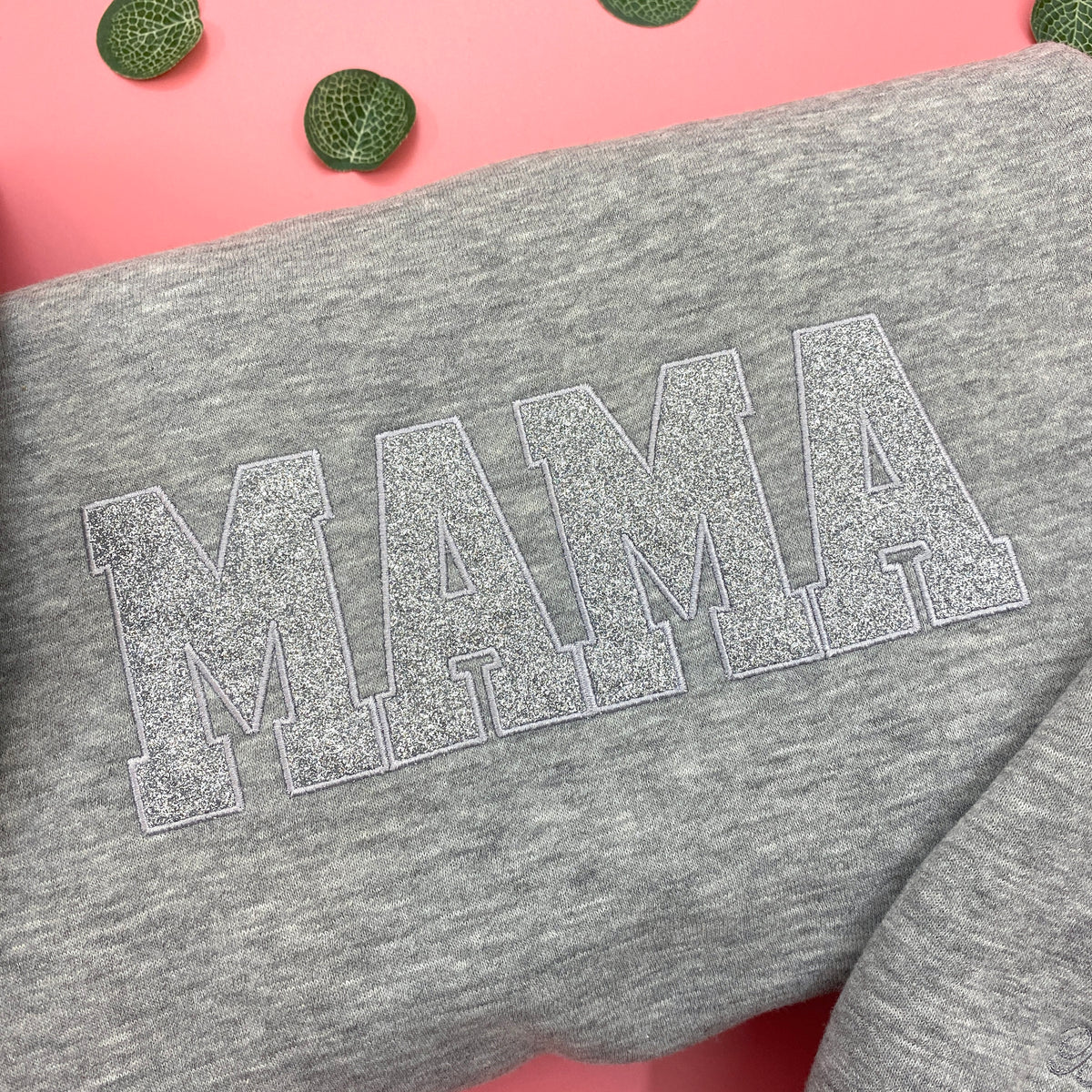 Mama Glitter Est Year Custom Kid Name Embroidered Shirt